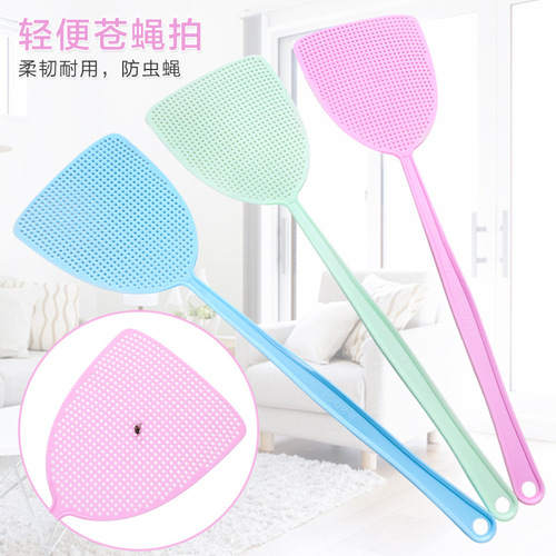 Summer plastic fly swatter, durable mesh long handle manual fly swatter, fly swatter, mosquito swatter wholesale