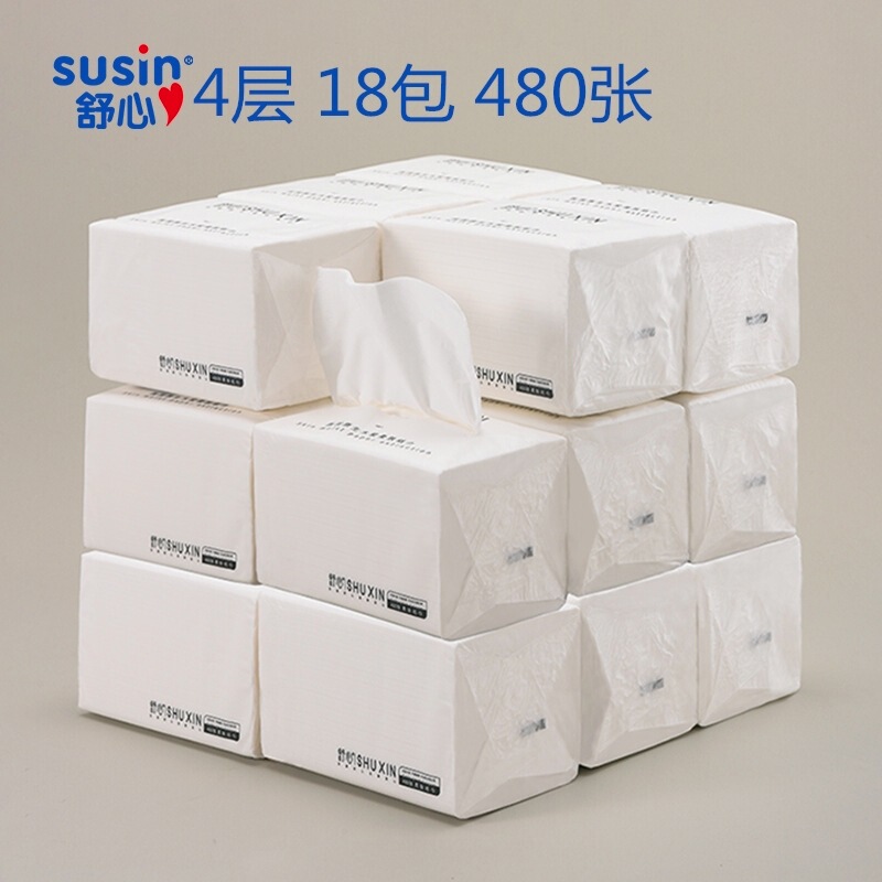 120 Tissue Paper 18 Packs Per Box of Paper Towels 4 Layers Household Large Pack Toilet Paper Napkins Full Box Factory Issued