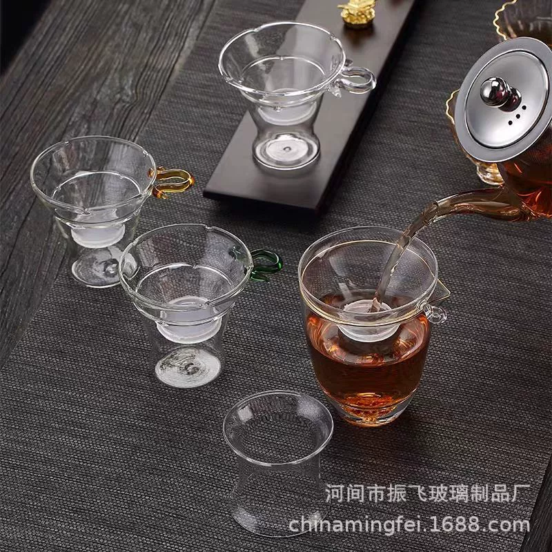 Glass tea set with accessories, funnel, filter