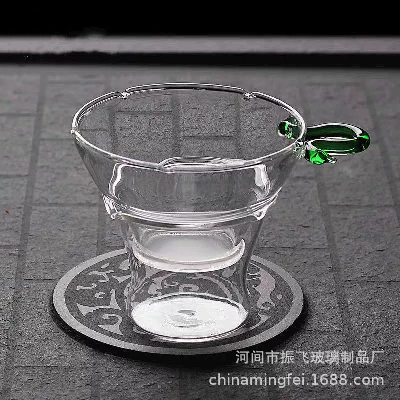 Glass tea set with accessories, funnel, filter