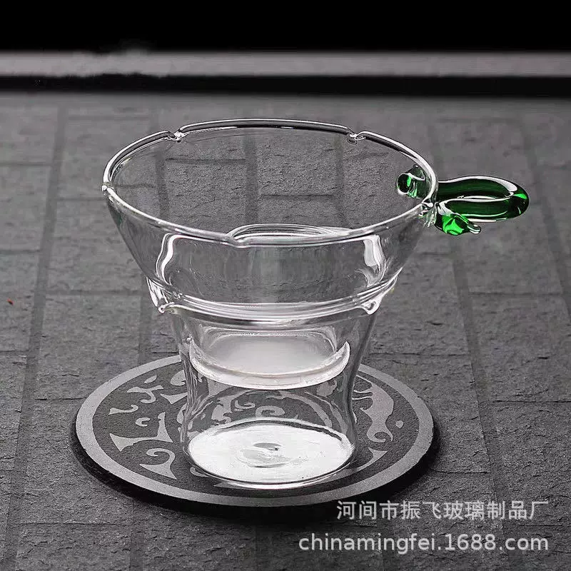 Glass tea set with accessories, funnel, filter
