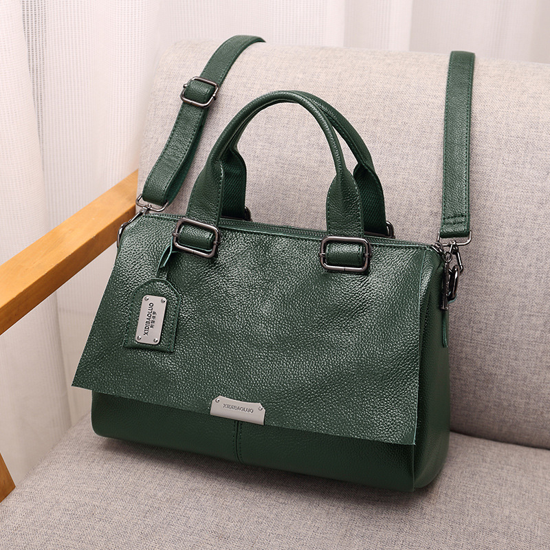 2024 Xidi Paul's New European and American Style Flip Leather Satchel Crossbody Pillow Boston Large Capacity Women's Bag 2024 Xidi Paul's New European and American Style Flip Leather Satchel Crossbody Pillow Boston Large Capacity Women's Bag