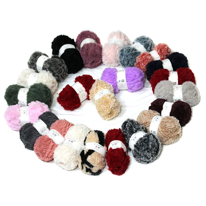 Оптовая продажа пряжи Huicai: искусственный мех, перьевая пряжа, для рукоделия, вязания шарфов, крючком, для кукол, специальная пряжа, имитация меха.