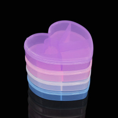 GD23 Love Box Heart 5-Compartment Gift Box Transparent Plastic Hair Tie Jewelry Box Beaded Box Medicine Box