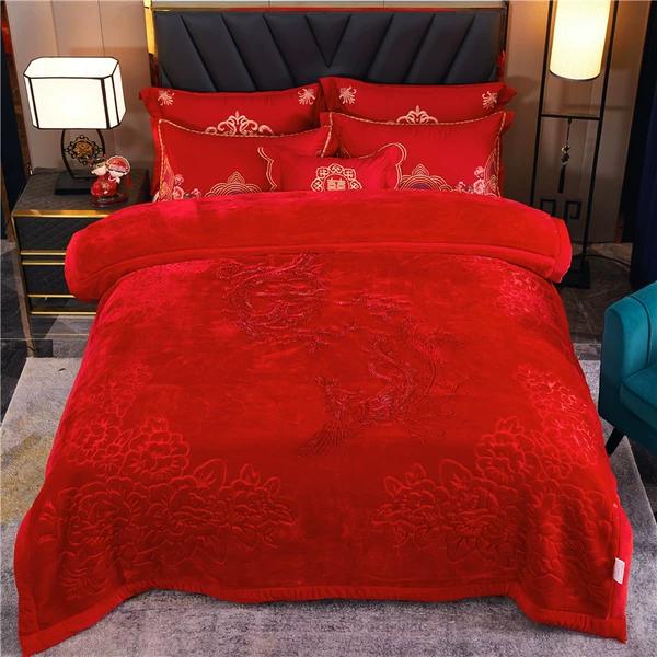 619 craft blanket big red (Longfeng)