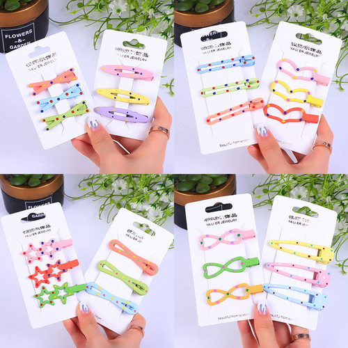New hair accessories BB clip hairpin five-pointed star baby clip set 2 yuan store night market supply Korean version children's hairpin