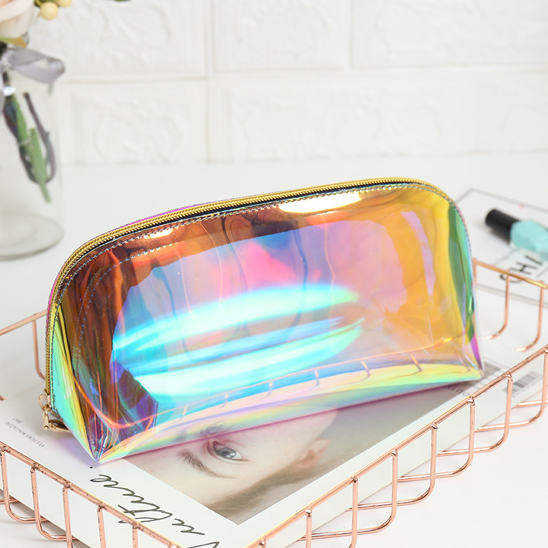 Nuevo bolso cosmético de TPU bolsa de almacenamiento de láser cosmético bolsa transparente portátil colorido viaje bolsa de lavado transfronterizo