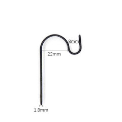 Metal J-type hooks, black baked paint minimalist hooks, mm bag hooks, painting hooks, home use clothes hooks