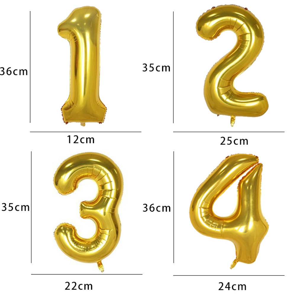 Globo digital de 16 pulgadas versión americana globo digital dorado decoración de cumpleaños de boda globo digital de papel de aluminio de 16 pulgadas