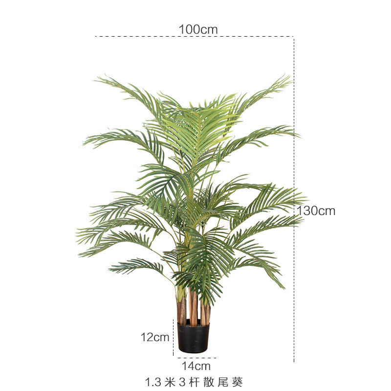 Plantas artificiales nórdicas en maceta, geranios grandes para interiores, plantas verdes artificiales para ventana, bonsái de pie, palmeras artificiales