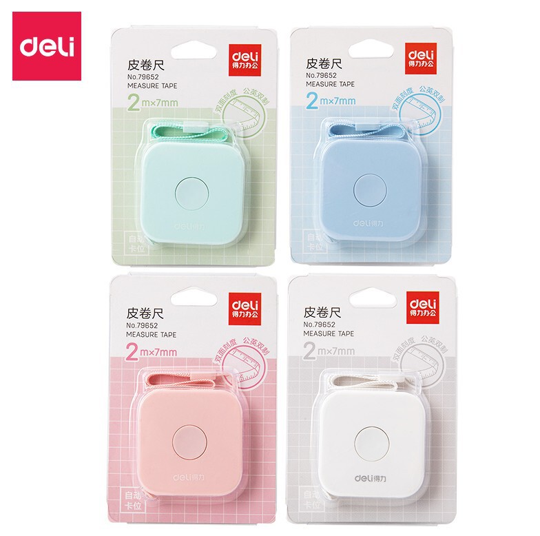 Deli Tape Measure 79652 Leather Tape Measure 2m Tape Measure Soft Tape Soft Roll Mini Tape Measure Metric and Inch Twin System