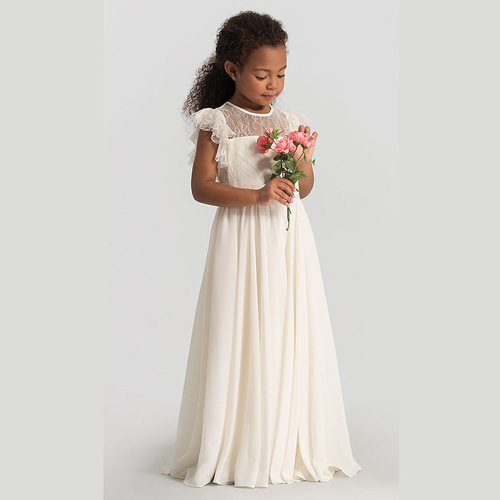 Children's Western and European summer wedding dress, princess dress for girls, new model, performance piano competition birthday chiffon dress