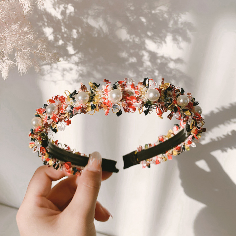 Estilo coreano perla de hadas estilo Chanel diadema de las mujeres del todo-fósforo horquilla retro dulce Super Hada Mori diadema accesorios para el cabello