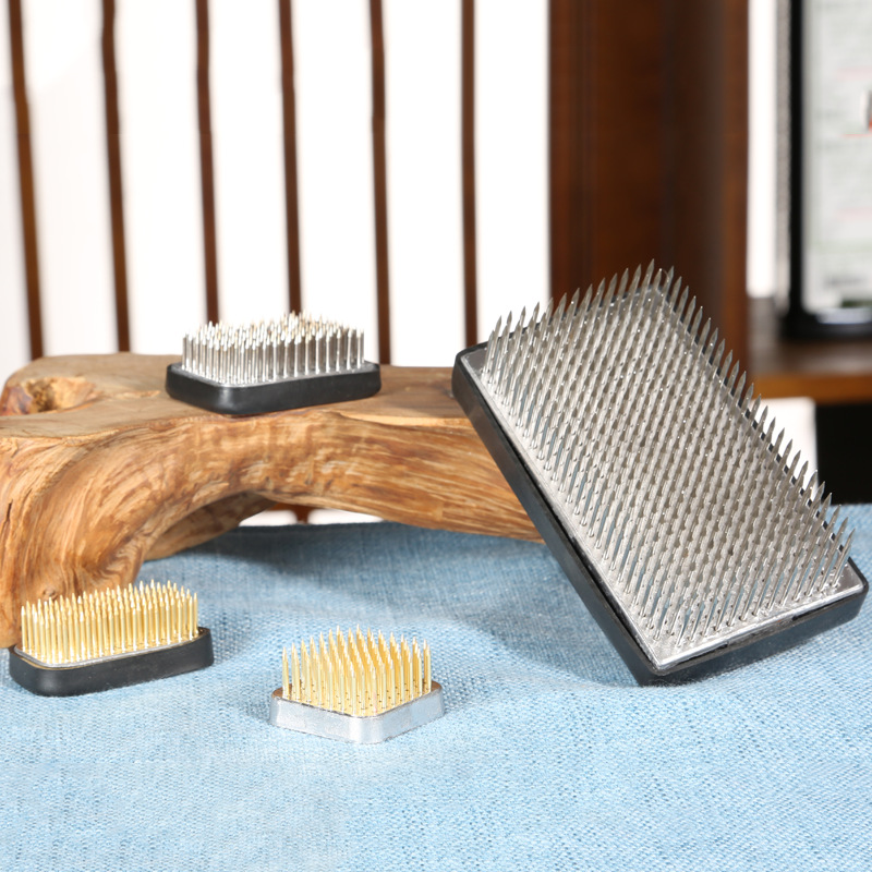 Jianshan arreglo de flores buque base cuadrada estilo japonés Jianshan arreglo de flores artefacto Aguja Montaña Flor Camino accesorios pequeña Fuente Herramienta