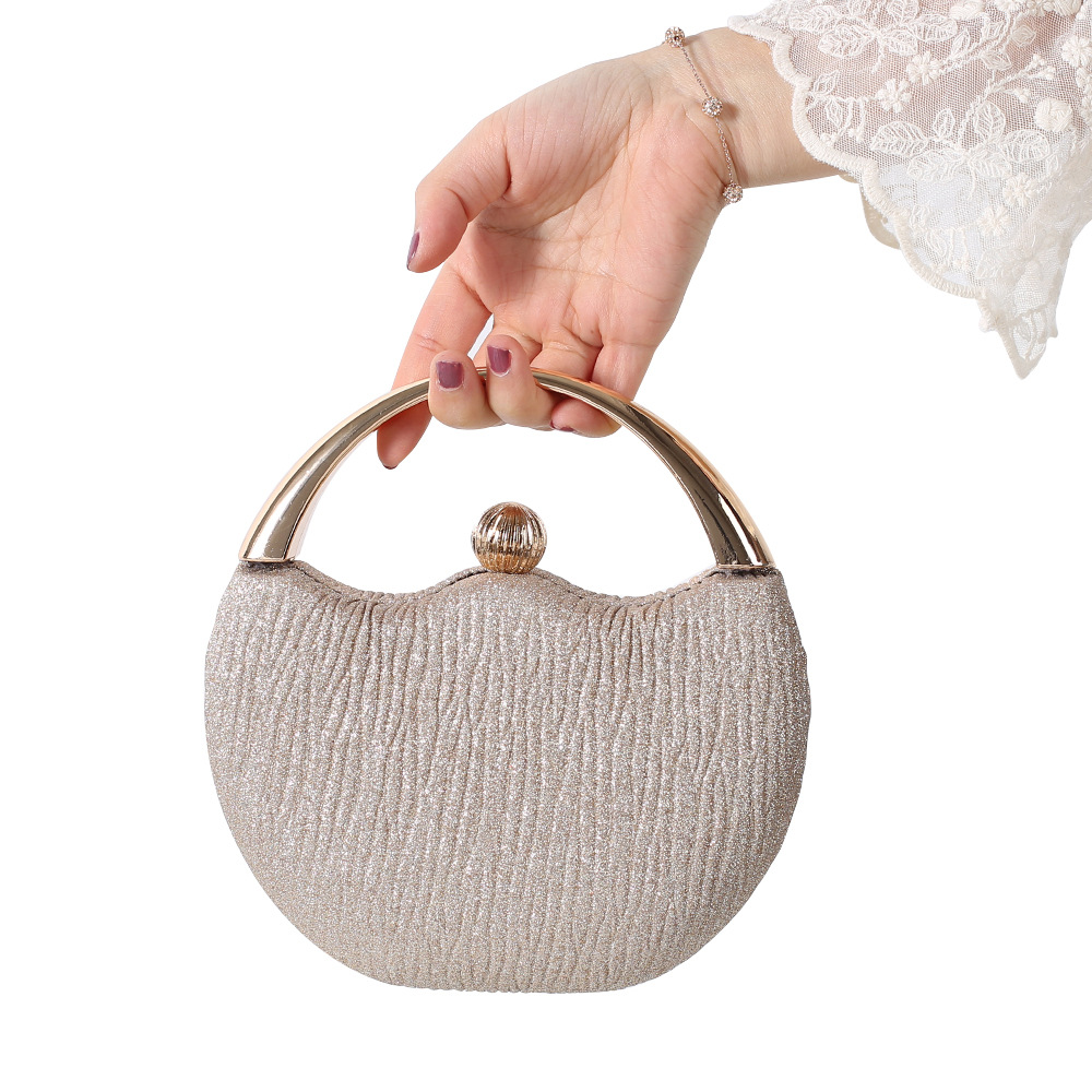 Factory new retro bright powder portable banquet bag fashion arc evening bag wedding bag party nail bead bag evening bag