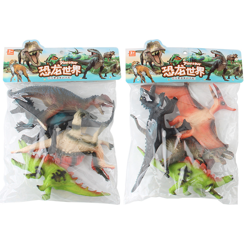 Nuevo producto transfronterizo: Juguete de dinosaurio jurásico realista para niños, modelo grande de Triceratops y pterosaurio, relleno de algodón, hueco, para decoración.