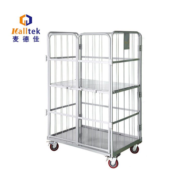 物流台车喷塑理货车折叠仓储笼车快速搬运车