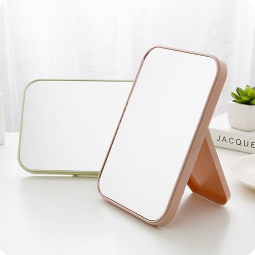 Simple plain square mirror desktop single-sided princess dressing mirror folding portable