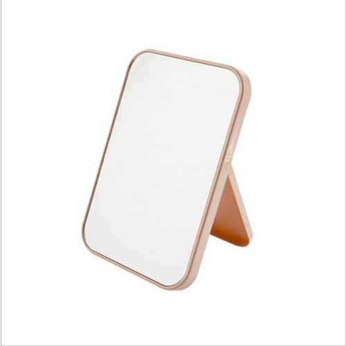 Simple plain square mirror desktop single-sided princess dressing mirror folding portable