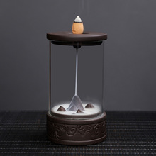 创意紫砂倒流香炉香薰炉禅意锦绣江山无烟家居室内摆件