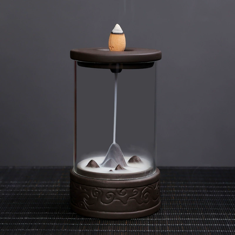 Креативная курильница с обратным потоком фиолетового песка, курильница для благовоний Zen Jinxiu Jiangshan, украшение для дома без дыма