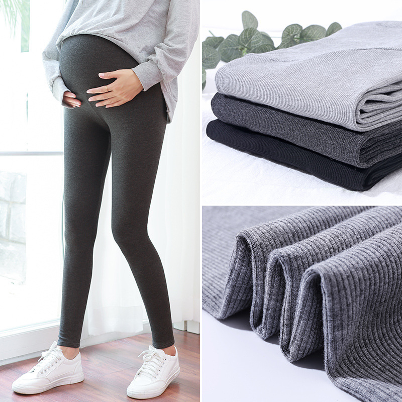 Maternity Leggings for Slim Feet, Autumn and Winter Style, Plus Size, Fleece-Lined, Suitable for Outerwear, Vertical Striped, High Elasticity, Nine-Tenths Length Maternity Leggings for Slim Feet, Autumn and Winter Style, Plus Size, Fleece-Lined, Suitable for Outerwear, Vertical Striped, High Elasticity, Nine-Tenths Length