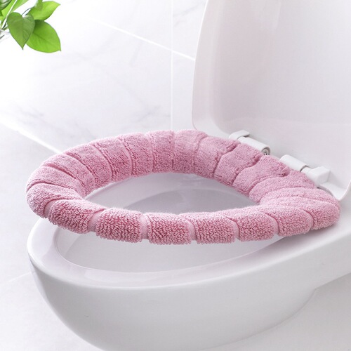 One piece drop shipping universal autumn and winter plus velvet O-shaped toilet mat for home use washable thickened Nordic toilet seat cover