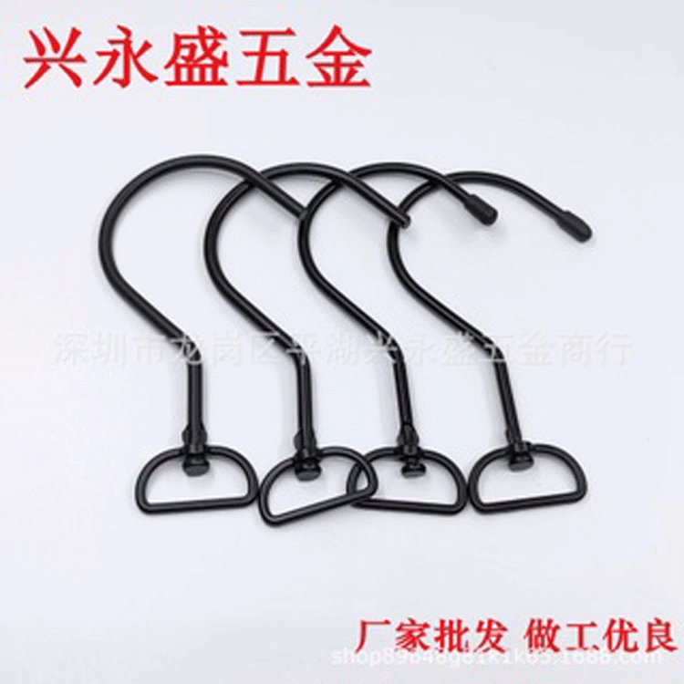 Оптовая продажа от производителя: крючки для рюкзаков с электролитической обработкой, поворотные крючки, различные стили крючков для сумок, черные.