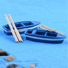 Small resin, ship model, blue marine boat, micro landscape, handmade