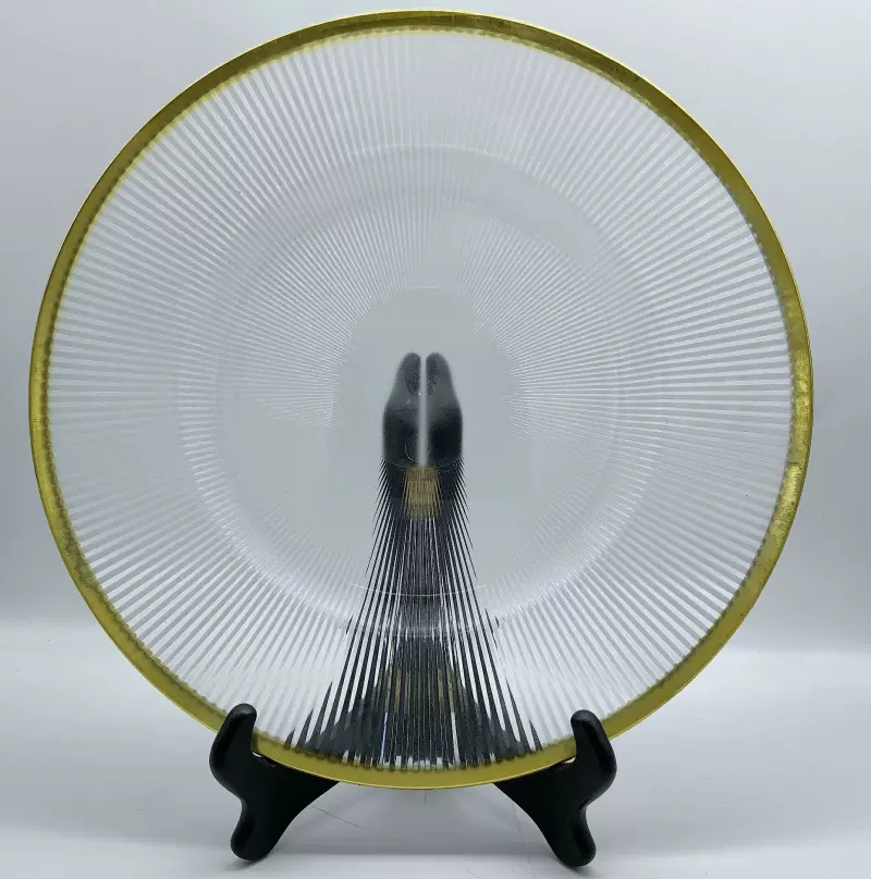 婚庆酒店婚庆一次性创意透明电镀射线纹装饰塑料盘charger plate