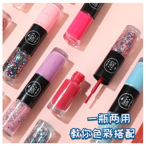 Cross-border oily nail polish set, two-color matching nail polish, no-bake, quick-drying, non-peelable, transparent nail polish wholesale