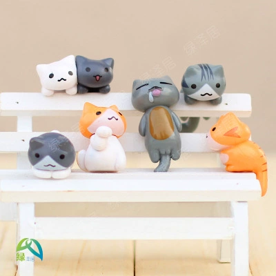 Мини-украшения в виде животных (6 милых ленивых кошек, сырных кошек), микропейзаж, украшение сочных растений