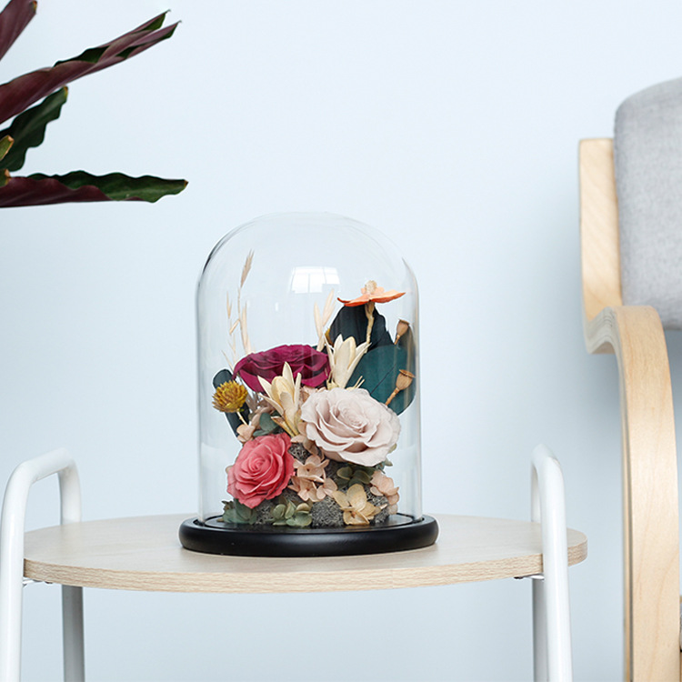 Yunnan inmortalidad flor japonesa cubierta de vidrio tricolor rosa pequeña flor del príncipe tiempo flores secas regalos de San Valentín al por mayor