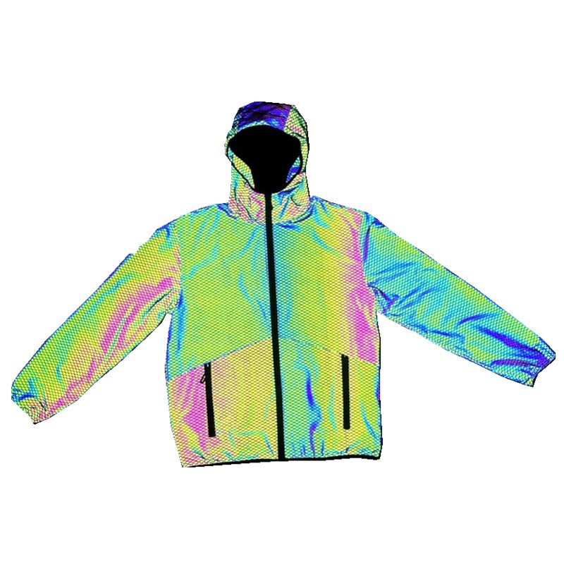 Men's Clothing Fashion Fish Scale Pattern Colorful Reflective Jacket_voghion.com