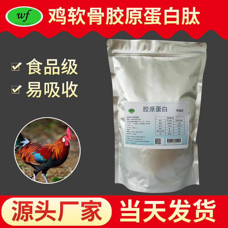 Chicken cartilage collagen peptide powder type II collagen cartilage powder manufacturer small molecule collagen peptide