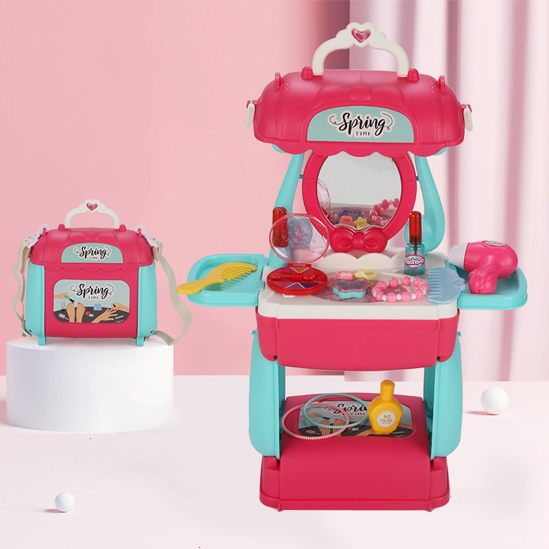 Juguetes de cocina para niños simulación de chicas maquillaje herramientas de cocina maleta de mesa de comedor conjunto de utensilios médicos