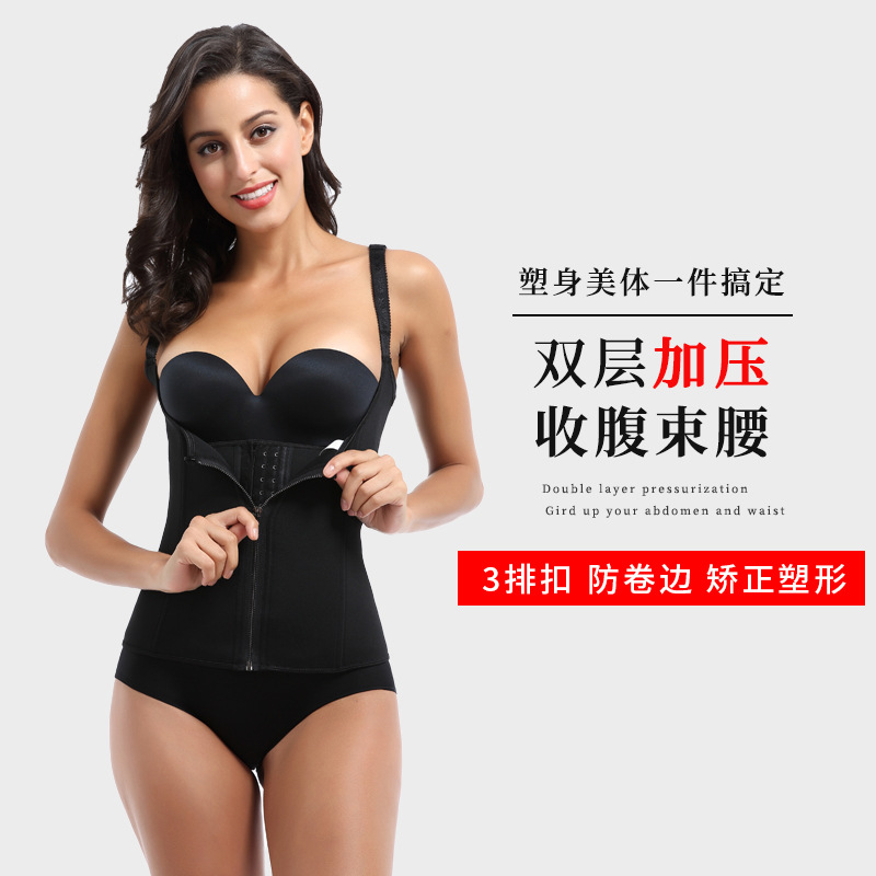Vientre moldeando la ropa moldeando grasa quema cuerpo formación ropa interior cremallera corsé vientre moldeando la ropa interior cuerpo modelado cinturón para mujeres