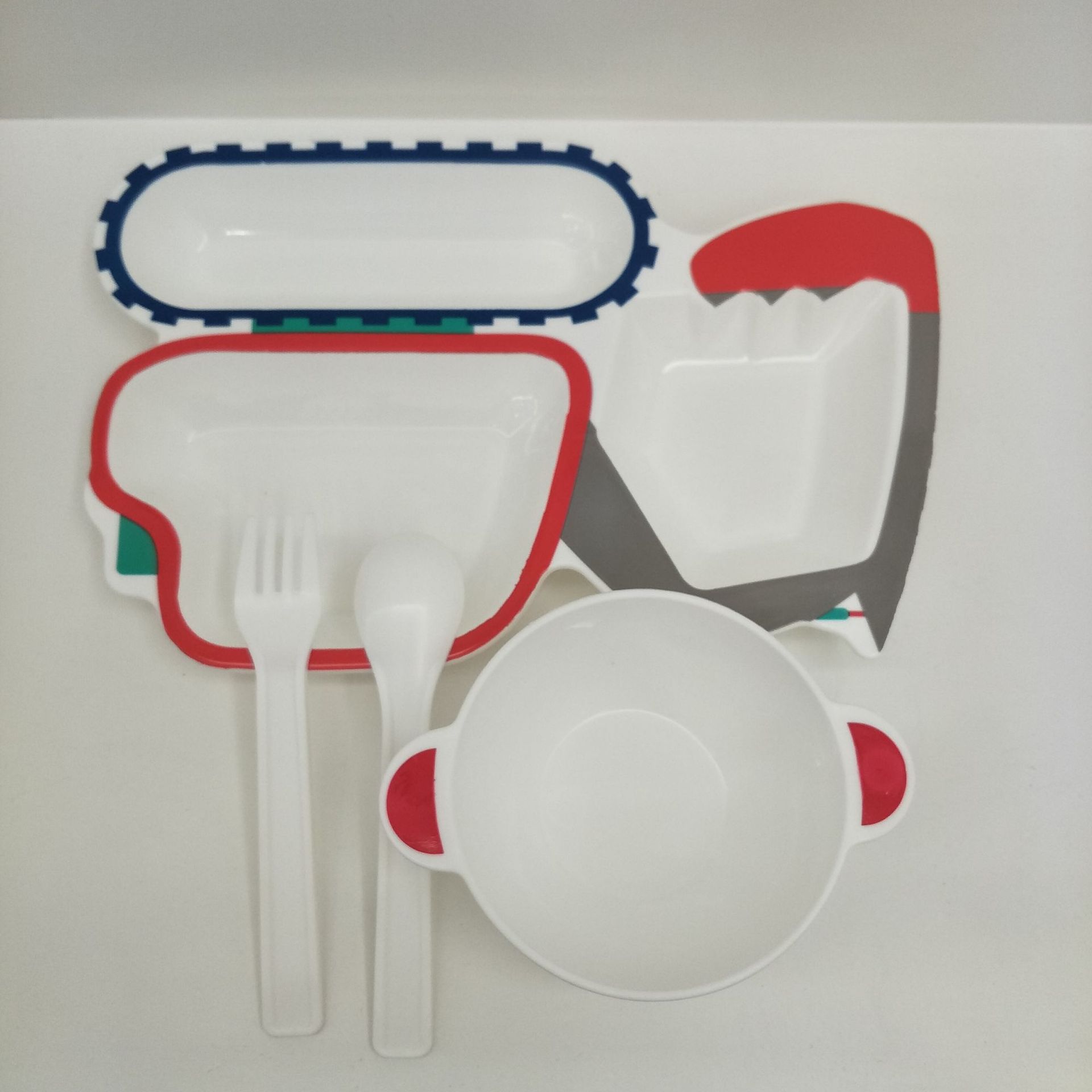 Set de platos y cuencos para niños diseño dividido anticaída para alimentación infantil