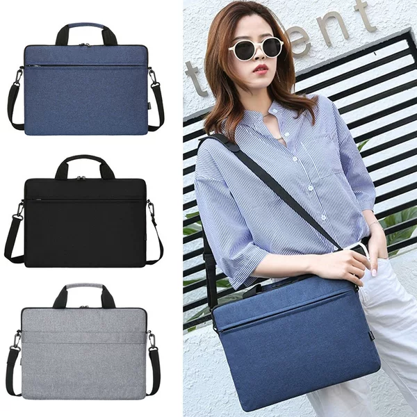 Cross-Border Laptop Bag, Simple Document Bag, Cross-Body Briefcase, Wear-Resistant and Shock-Resistant Commuter Laptop Bag