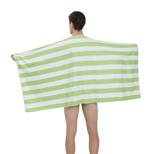 Microfiber double-sided velvet beach towel yarn-dyed striped bath towel towel quick-drying sports beach towel sports towel wholesale