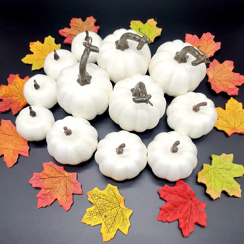 Cross-border simulation pumpkin model Christmas white pumpkin model plastic fake Halloween farmhouse decoration display