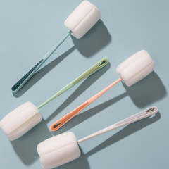 Sponge Baby Bottle Brush, Long-Handle Thermos Cup Brush, Sponge Cleaning Brush – Household Kitchen Cleaner with Contrasting Colors