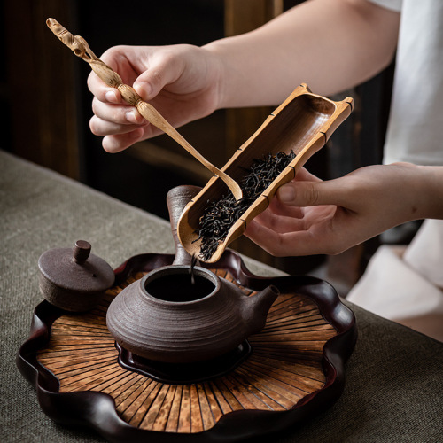 Bamboo Tea Spoon Tea Lotus Tea Spoon Natural Bamboo Kung Fu Tea Set Japanese Tea Ceremony Six Gentlemen Factory Direct Sales