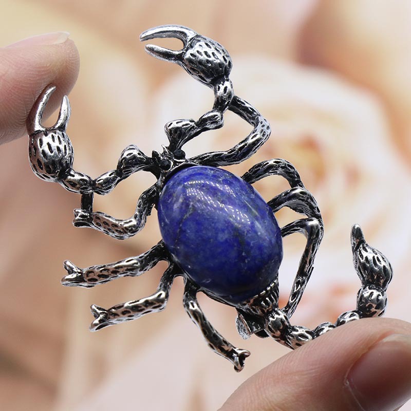 Gem brooch pendant水晶玛瑙贝壳蝎子镶嵌宝石合金吊坠 别针 项链