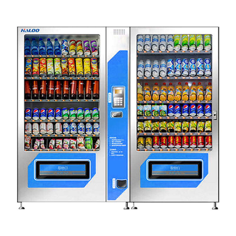Máquina Expendedora de doble gabinete comercial snack bebida máquina integral gran capacidad necesidades diarias máscara máquina expendedora