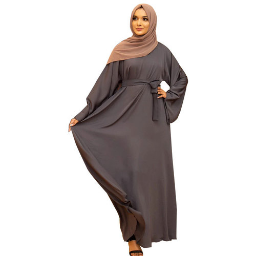 Direct Supply Edodo Middle Eastern Malaysian Style Long Robe Basic Solid Color Plus Size Dress 20363 Muslim