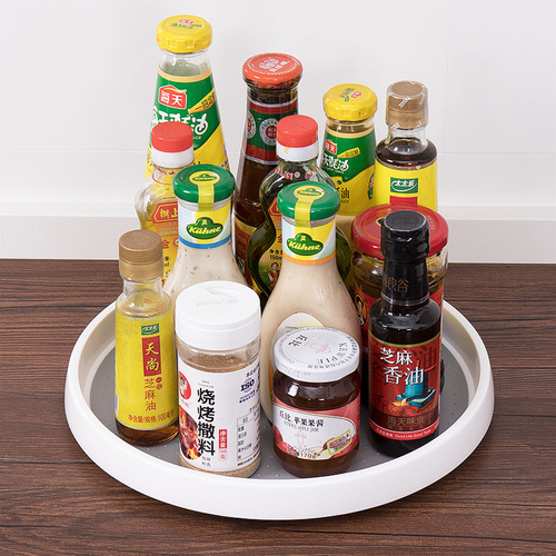 Creative rotatable condiment storage turntable round kitchen multi-functional rotating storage rack condiment rack storage box