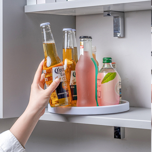 Creative rotatable condiment storage turntable round kitchen multi-functional rotating storage rack condiment rack storage box