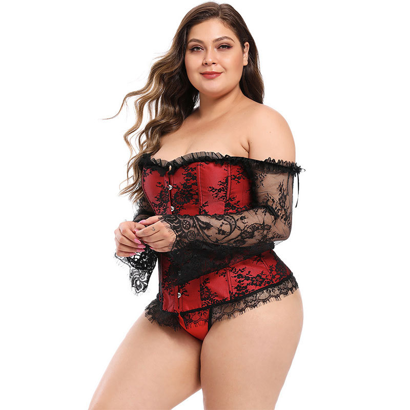 Aumentar el tamaño de la corte europea y americana corsé femenino sensación de belleza abdomen cerrado corsé de manga larga Amazon suministro de comercio exterior