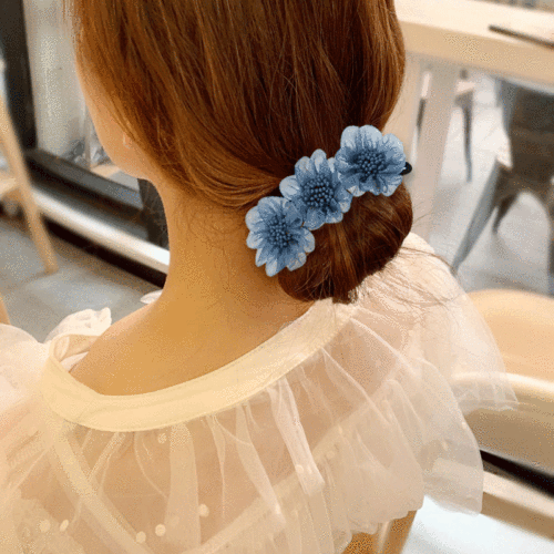 Ball-headed flower hairpin for women, simple braided hairpiece, lazy man's artifact, ever-changing fluffy flower bud hairpiece